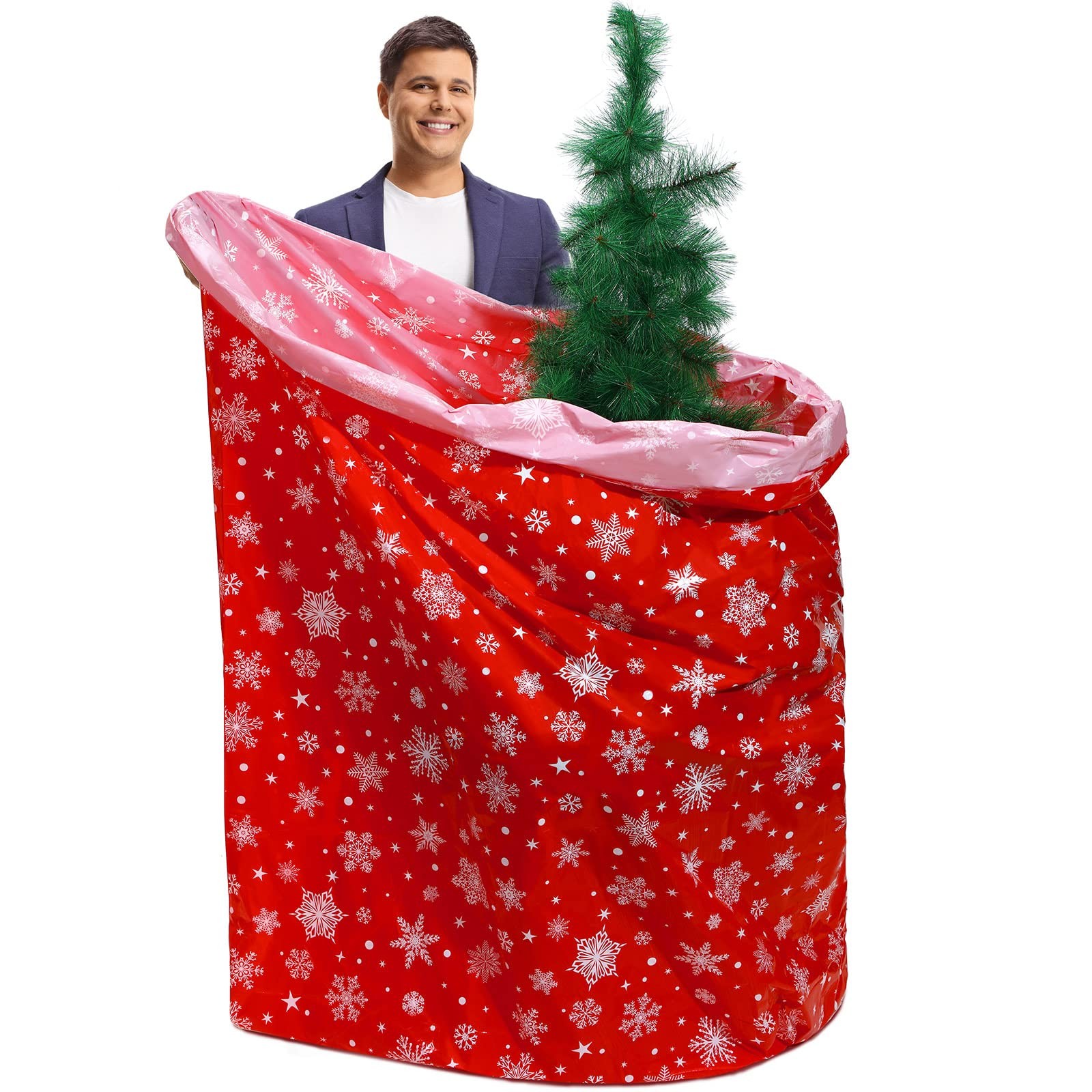 Teling 9 ft Christmas Tree Storage Bag Jumbo 9 ft, red, white