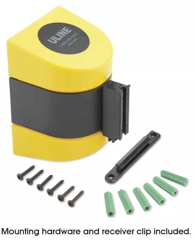 15ft Retractable Belt Barrier - Wall Mount - CAUTION DO NOT ENTER - Yellow