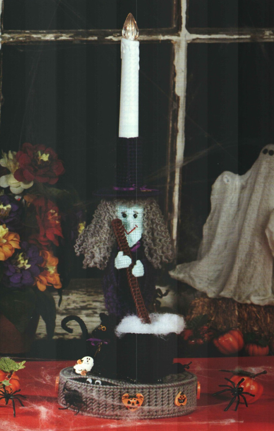 WITCH'S BREW CENTERPIECE HALLOWEEN PLASTIC CANVAS PATTERN INSTRUCTIONS