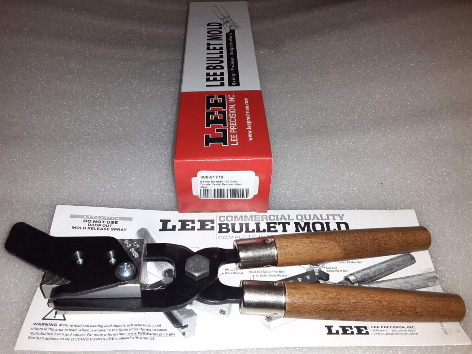 Lee 2-Cavity 6.5mm Swedish 170 Grain Custom Bullet Mold .MIL Mauser - w/Handles!