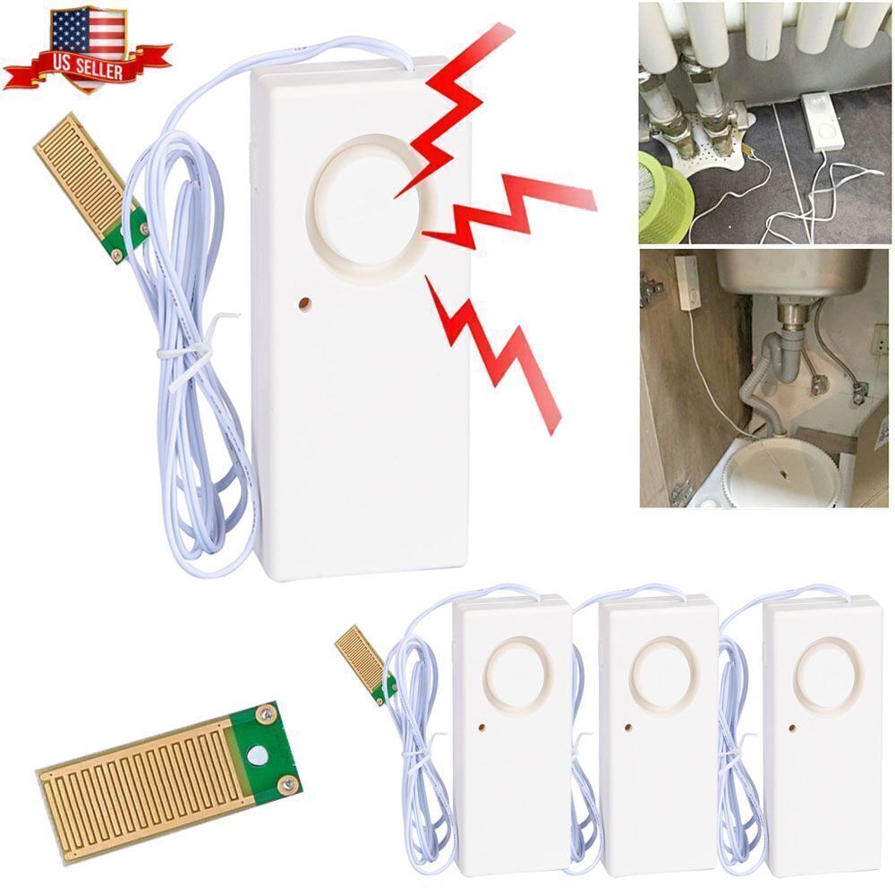 1-5pcs Water Leak Alarm Flood Level Overflow Detector Sensor Home Security Alert