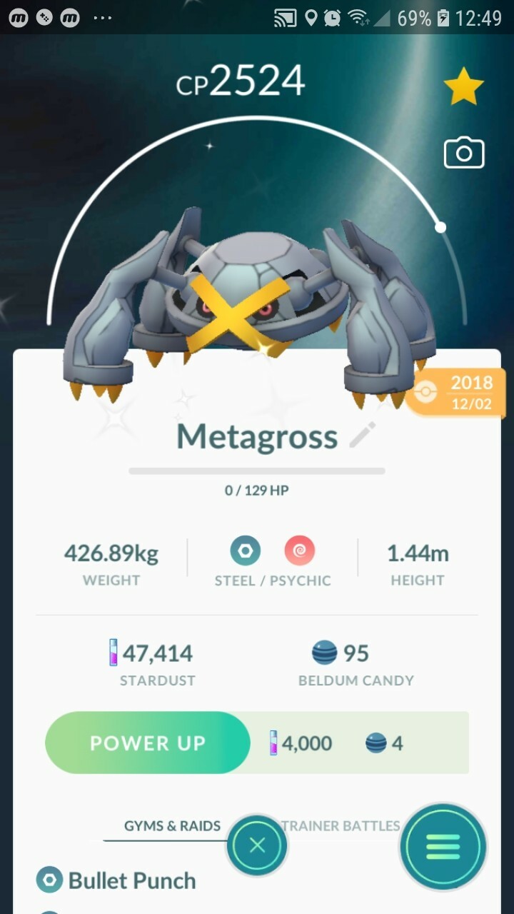 Shiny Metagross ( Beldum Evolution ) Pokemon Tr@de Go