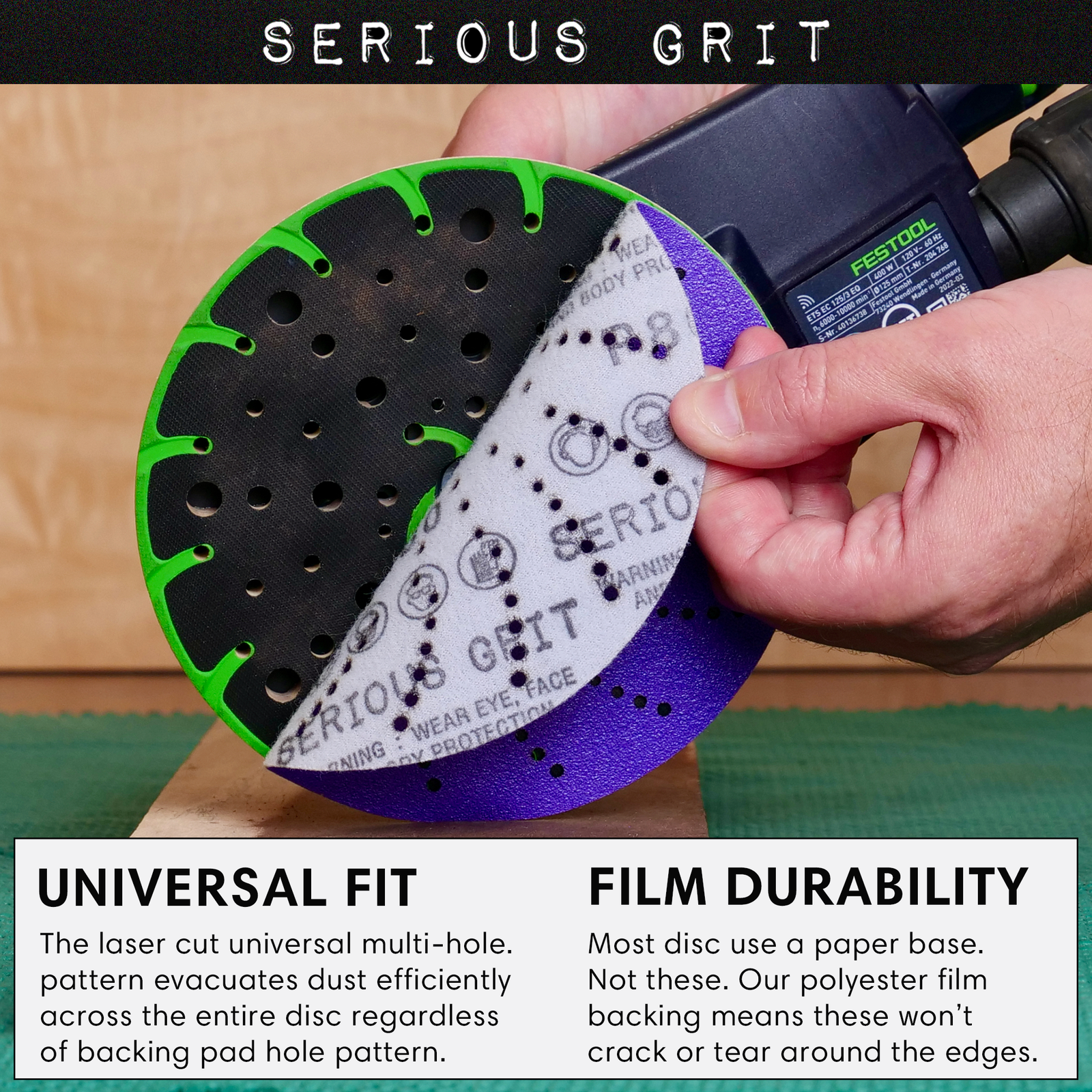 6" Ceramic Multi-Hole Hook & Loop Discs