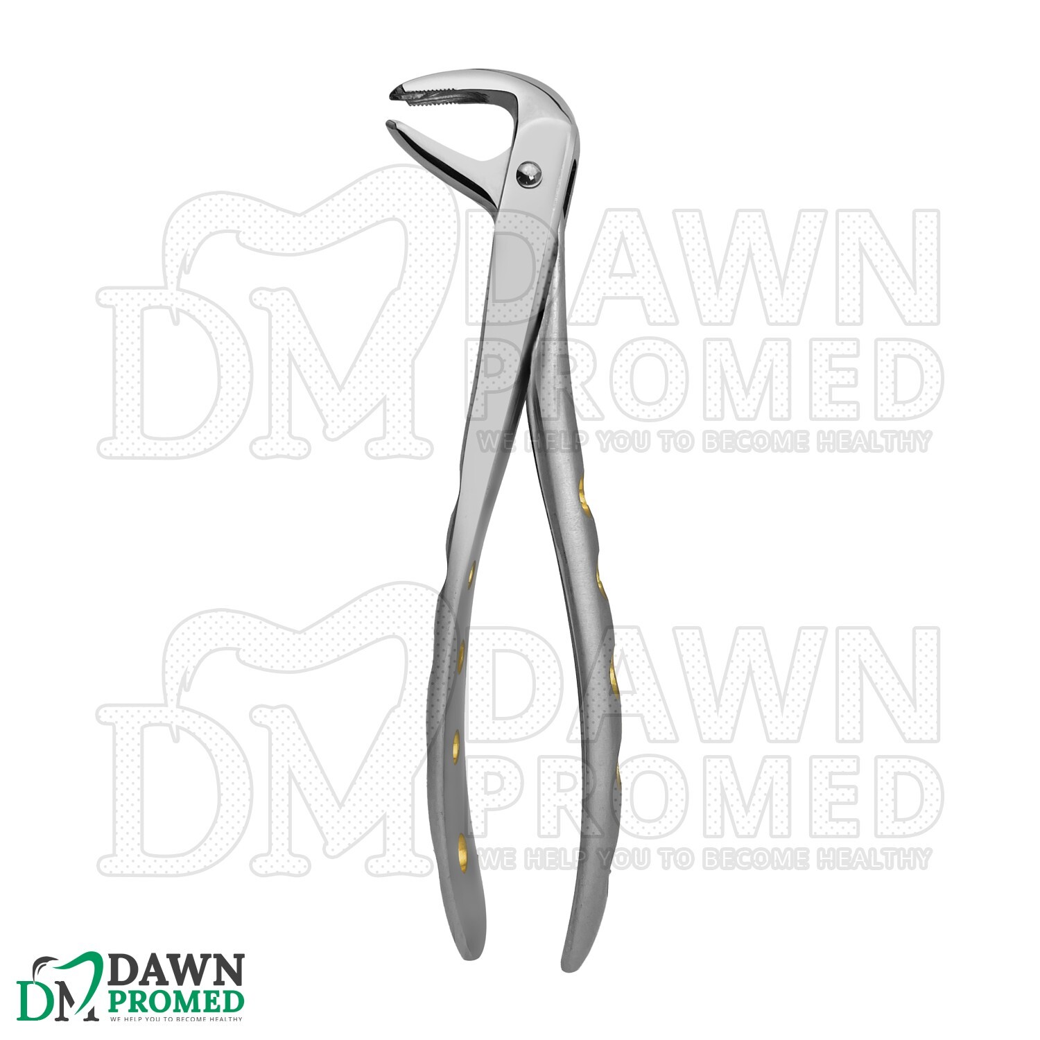 Dental Extracting Forceps #F4 Gold Hollow Python Grip Handle German Grade