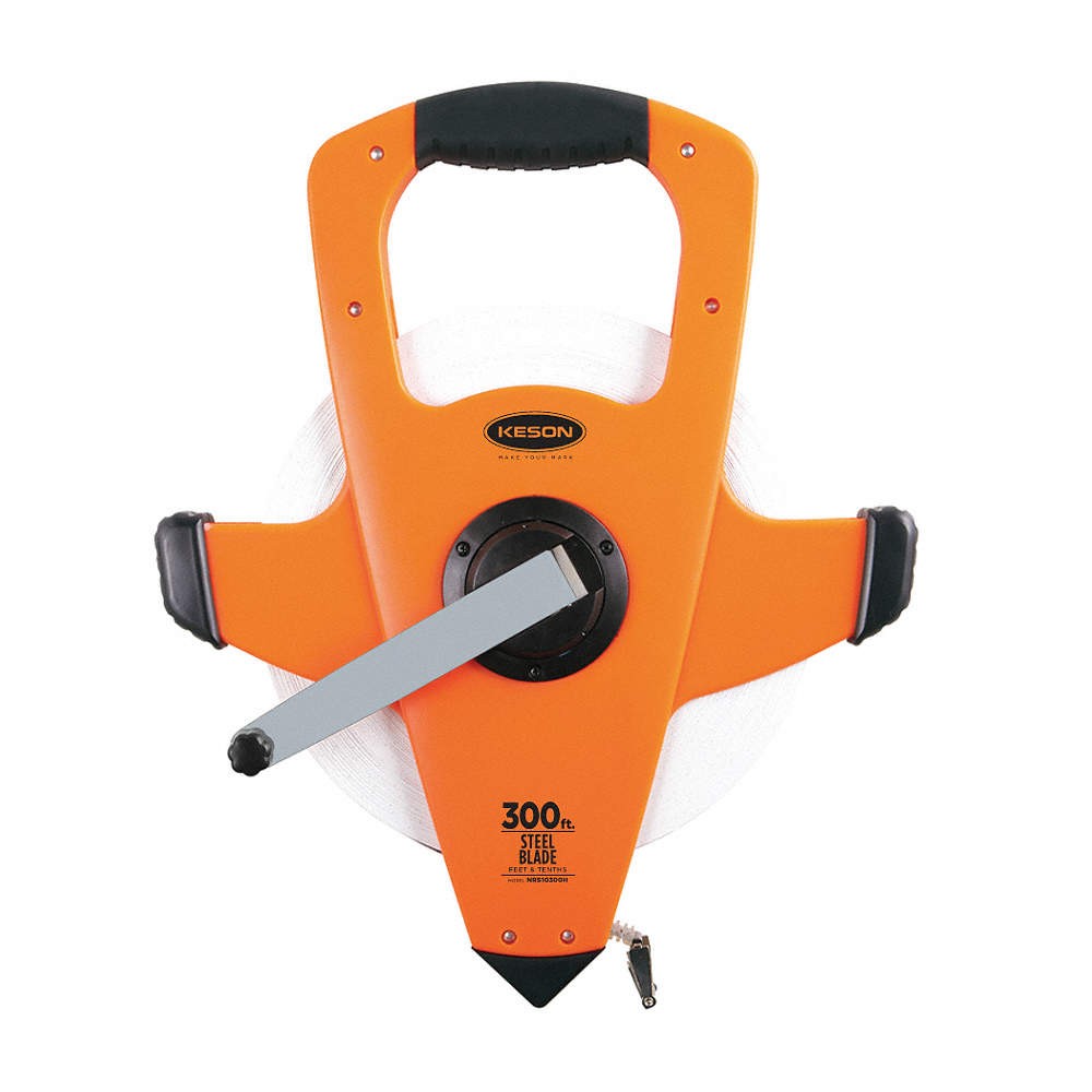 KESON NRS10300H Long Tape Measure,3/8 In x 300 ft,Orange 6XGT3