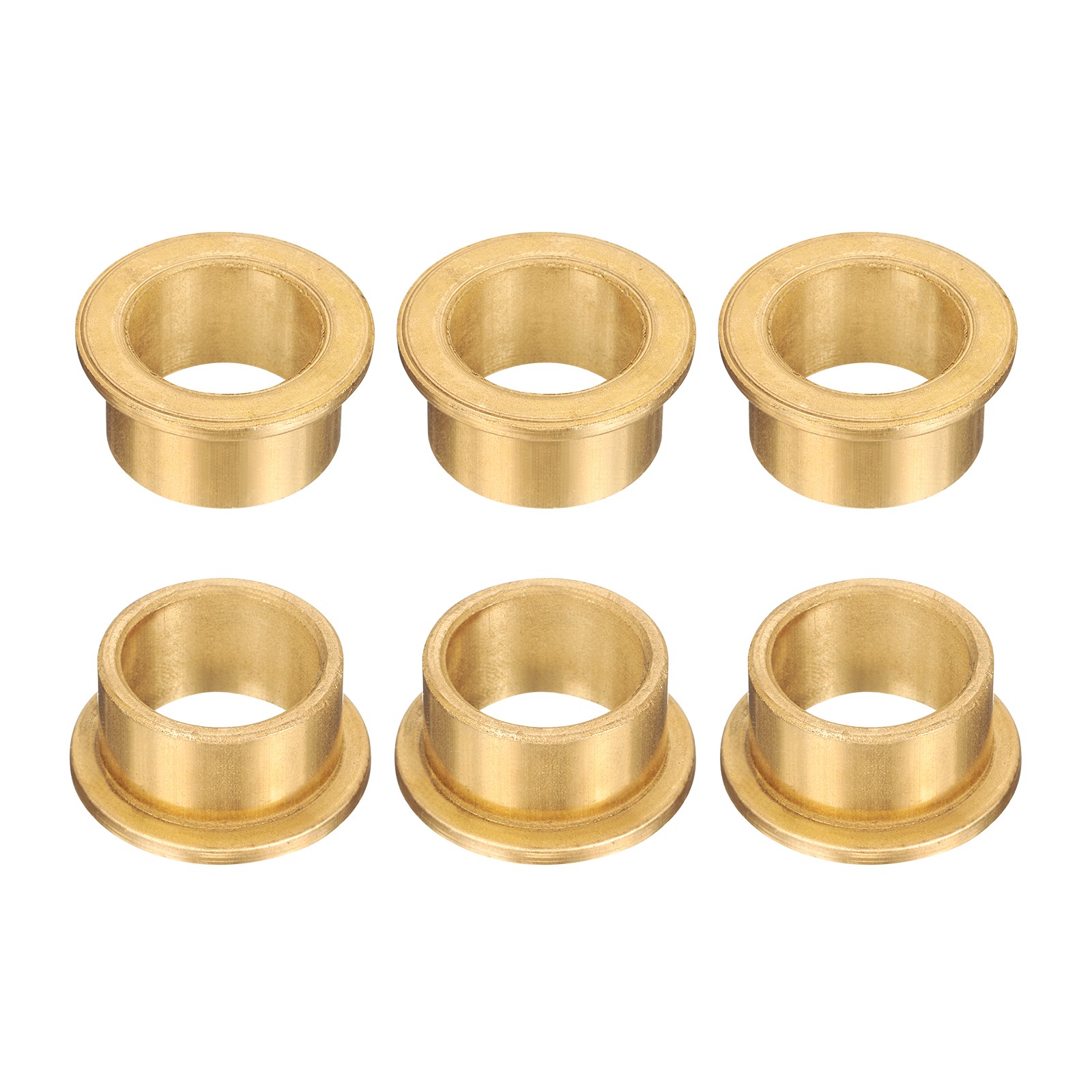 6 Pcs 16x20x12mm Flange Sleeve Bearing Self-Lubricating Sintered Bronze Bushing