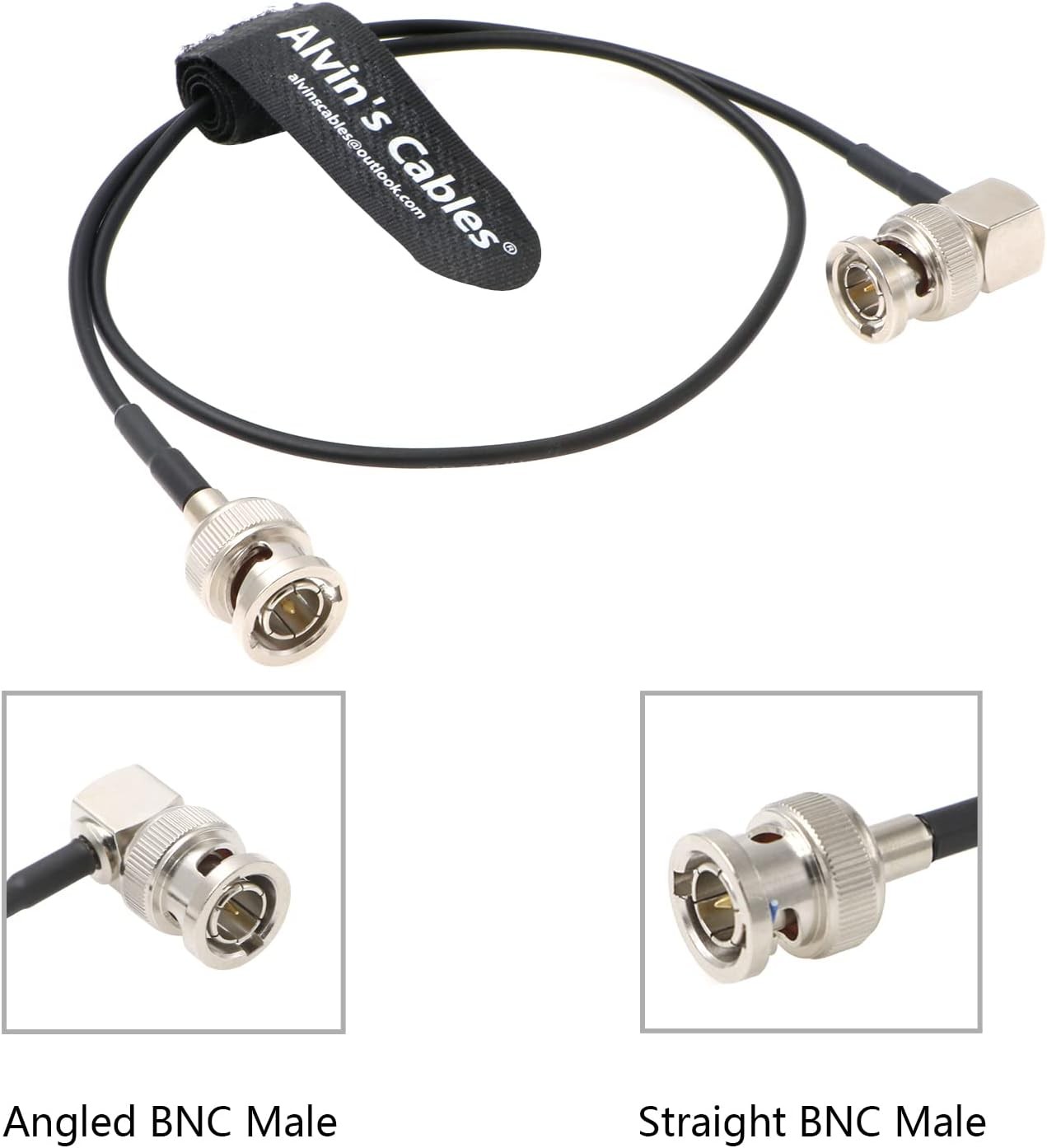 Blackmagic RG179 Coaxial BNC Right Angle Male to Male Cable for BMCC Video 50CM