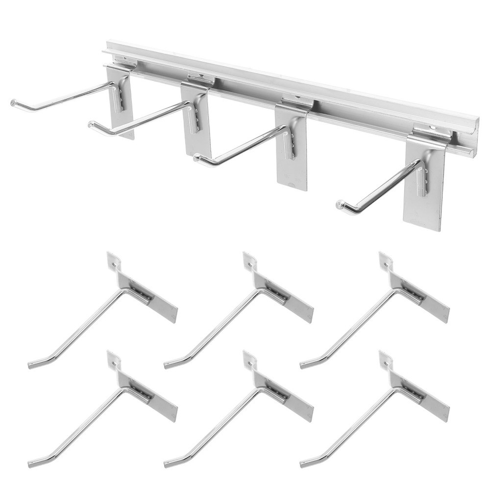 1 Set Durable Metal Pegboard Hooks Silver for Wall Mounted Storage Rack Decor