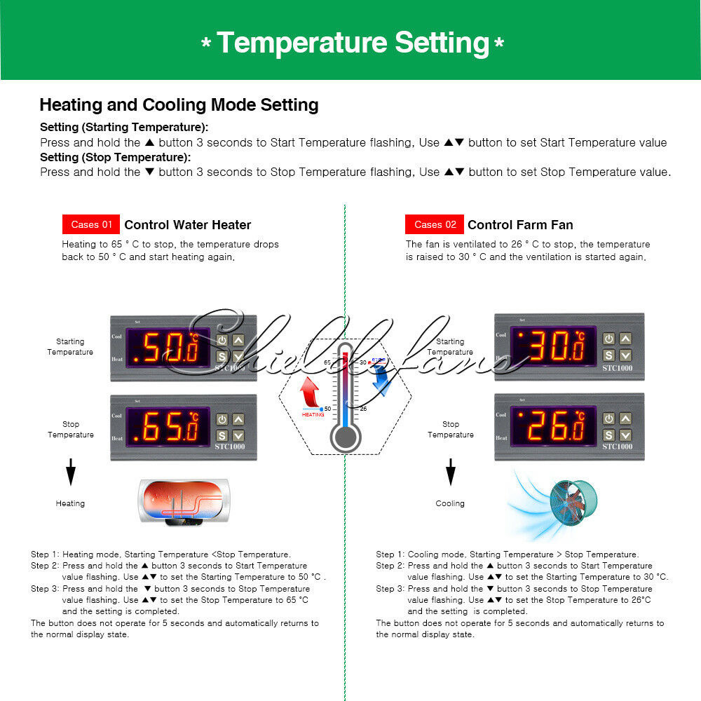 110-220V Digital Temperature Controller Temp Sensor Thermostat Control STC-1000