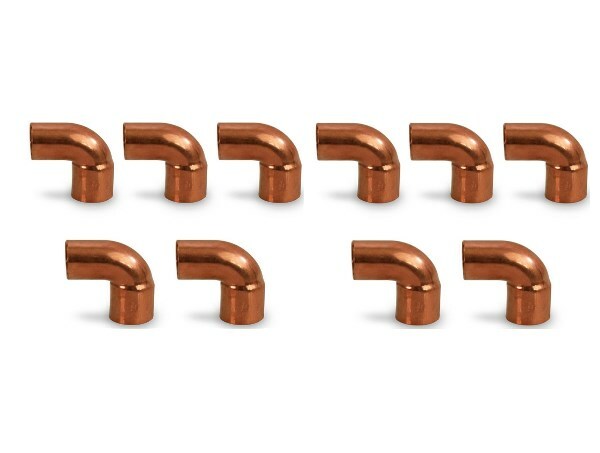 1-1/8" HVAC Copper Short Radius Street 90 , W02344 / C254-0150 , Pack of (10)