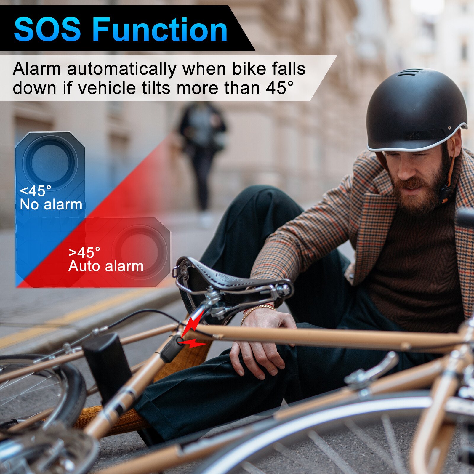 Waterproof Vibration Alarm for E-Bike, Electric Bike, Scooter, 3D Motion