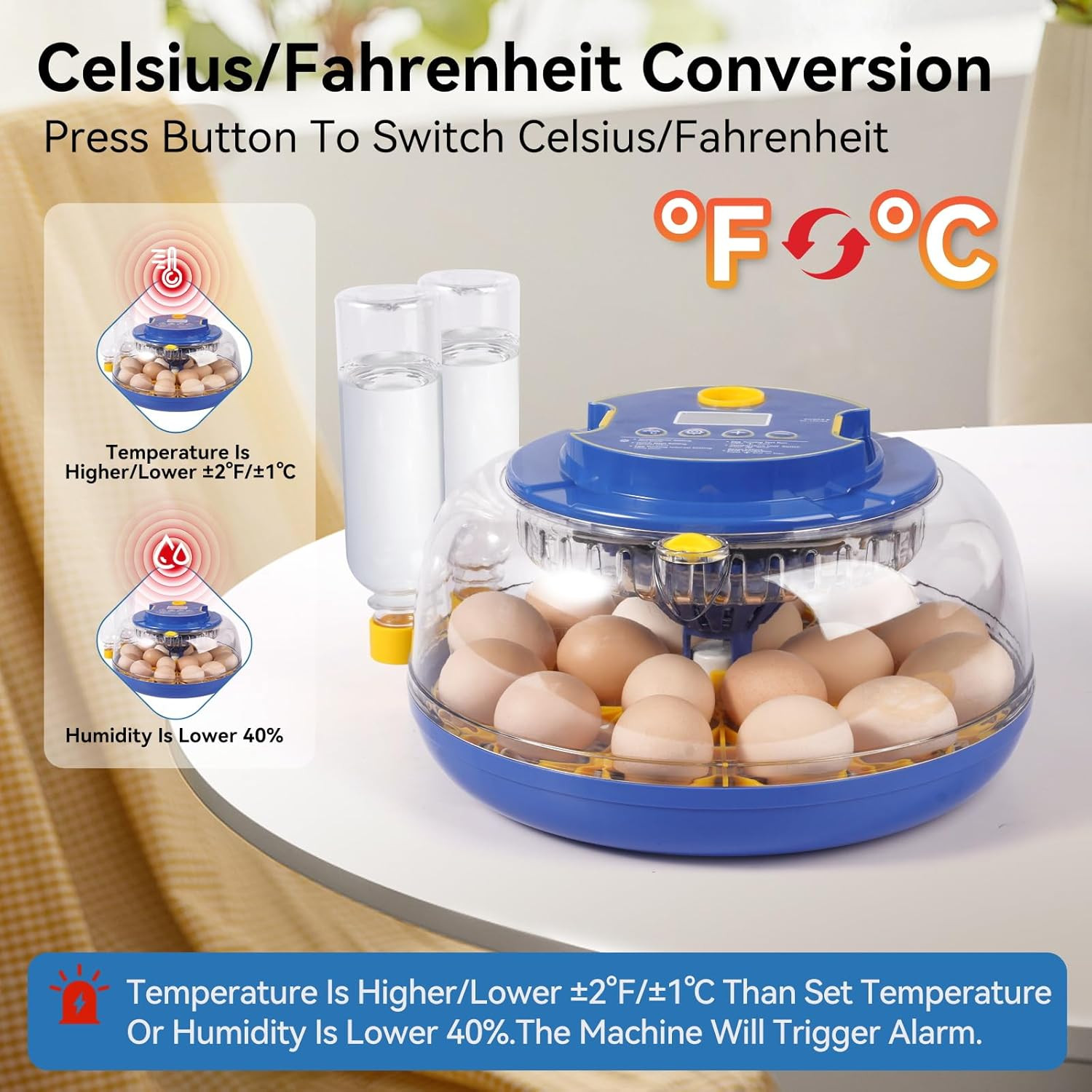 18 Egg Incubators for Hatching Eggs, Chicken Egg Incubator with Automatic Egg...