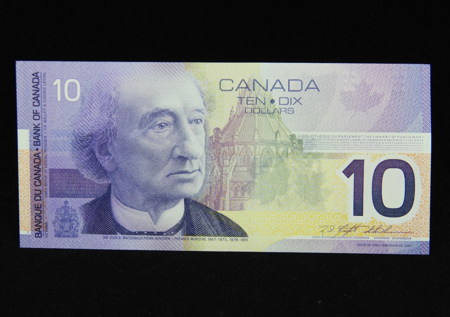 2001 $10 Dollar Canada Banknote FDT 0255064 Knight Thiessen Printed 2000 GEM UNC