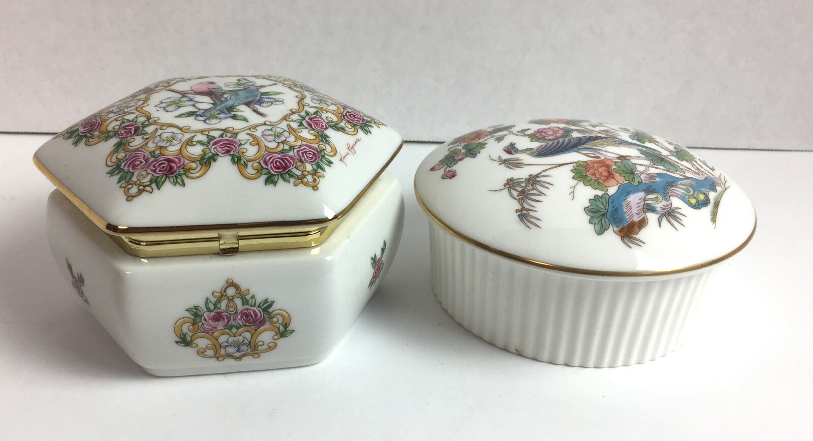 Wedgewood & Heritage House Trinket Boxes Kutani Crane Bird Kerry Reynolds  #20B