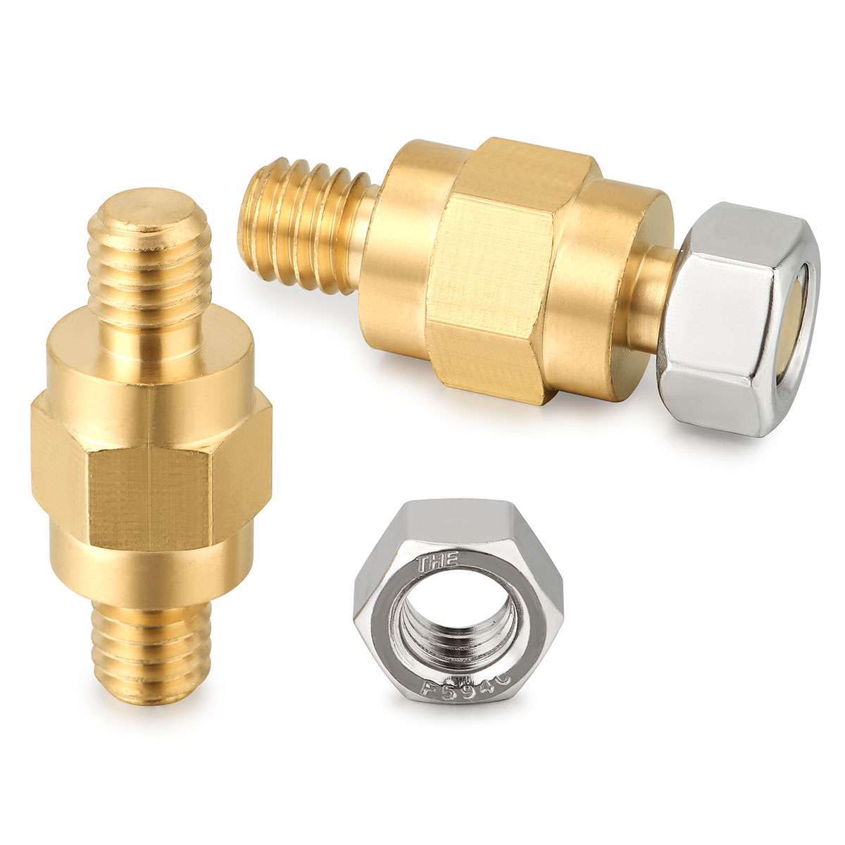 3/8"-16 Brass Side Post Battery Terminal Bolt Standard Extender Stud for GM Post