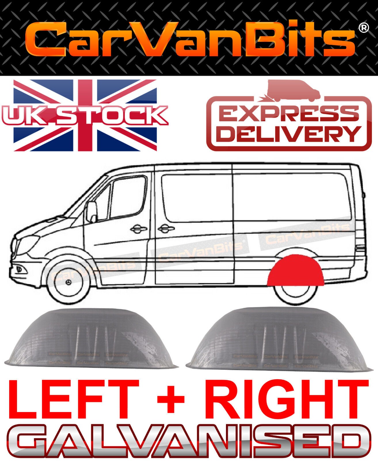 FOR MERCEDES SPRINTER VW CRAFTER 2E MK1 06-18 REAR INNER WHEEL ARCH REPAIR PANEL
