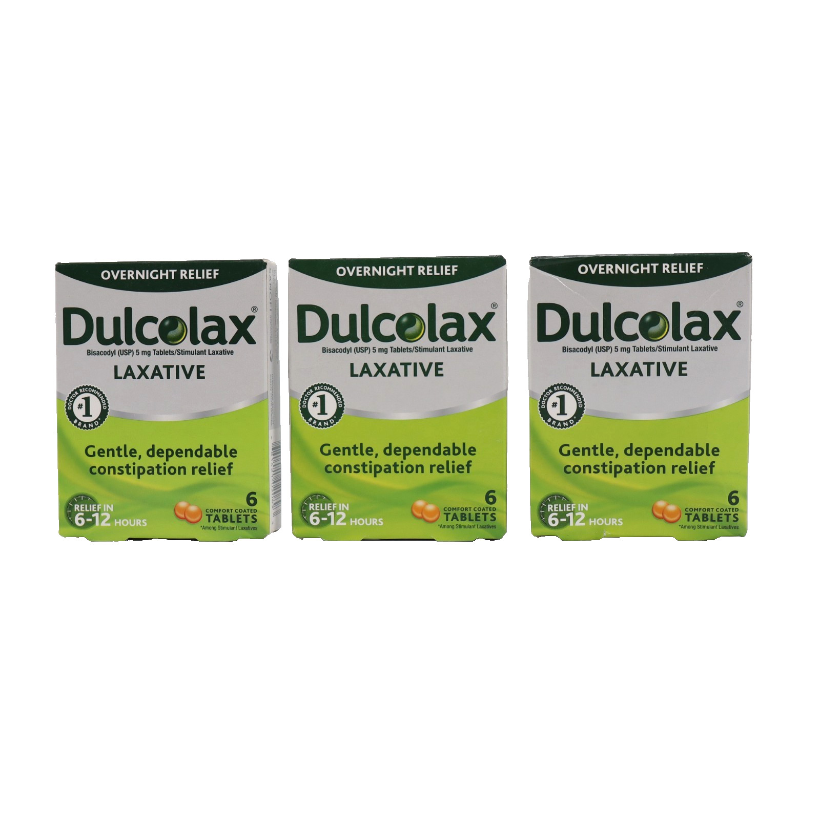 3 PACK Dulcolax Overnight Laxative Constipation Relief Tablets, 6ct EXP 03/2026+