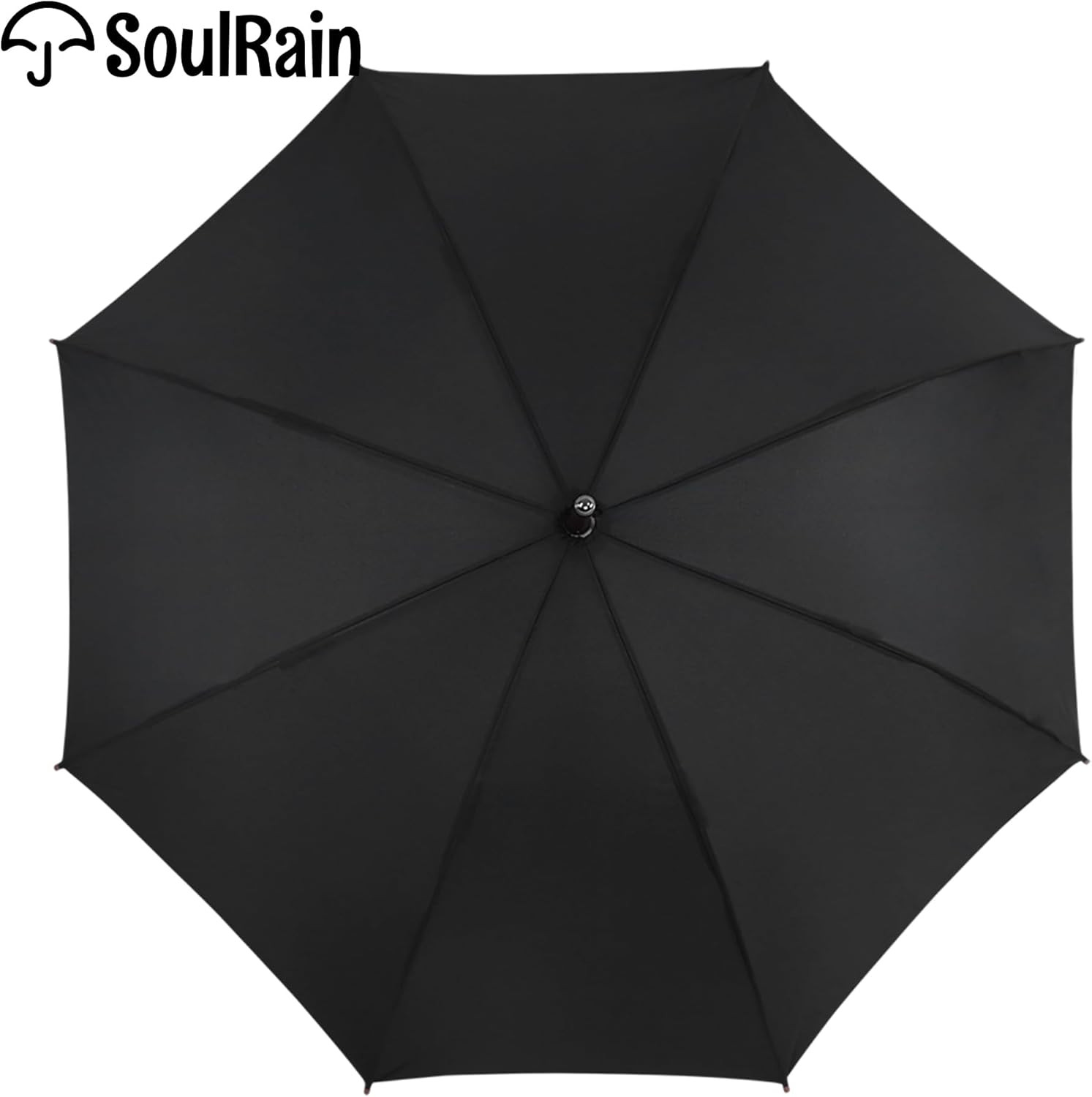 48" Black Umbrella – Stick Windproof Large Umbrellas for Rain, Automatic Open fo