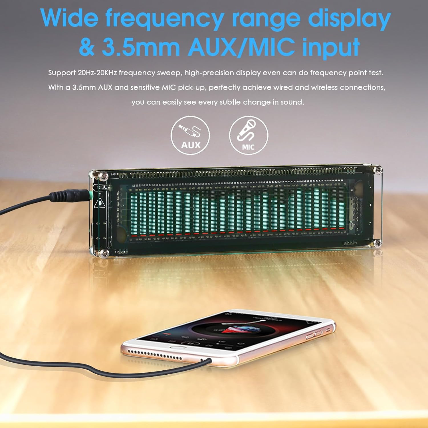 Nobsound AK2515 Pro Audio Spectrum Analyzer with VFD Display, MIC Input & Advanc