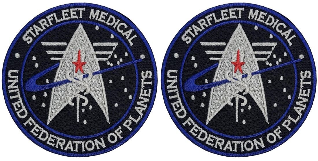 Star Trek Starfleet Medical United Federation of Planet Patch - 2PC HOOK 3"x3"