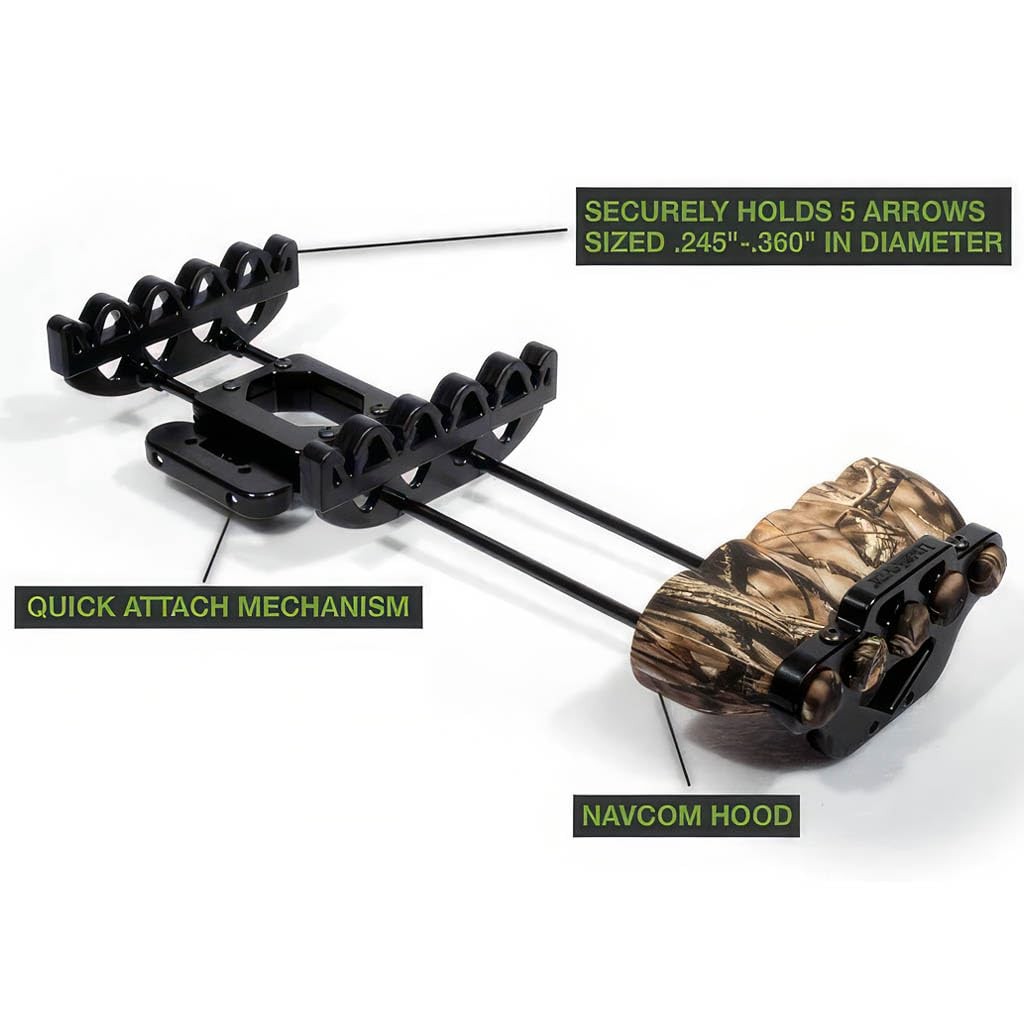 LimbSaver Silent Quiver, Realtree Xtra Green, 5-Arrow Bow Hunting - One Piece