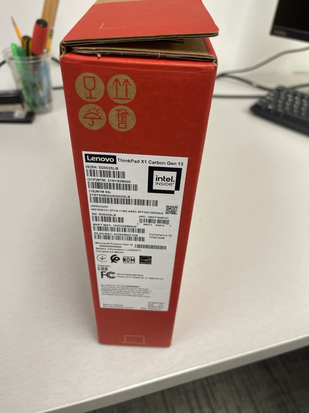 LOT Of 7 EMPTY  BOXES WITH INSERTS FOR LENOVO X1 Carbon Generation 13