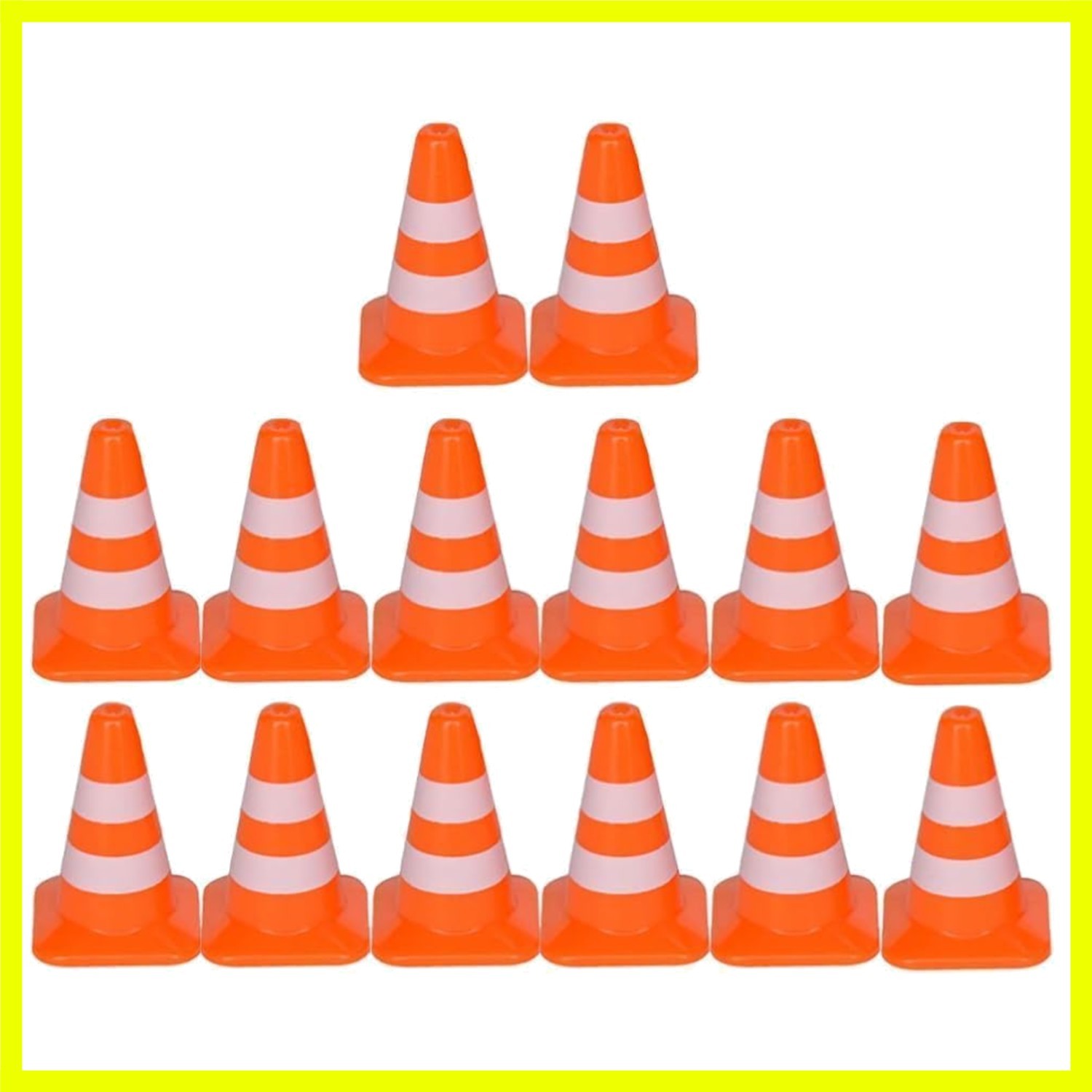 14pcs Miniature Road Cone Orange Mini Traffic Cones Plastic Sign Road Cone Ro...
