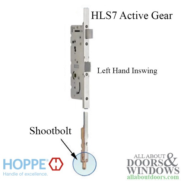 Hoppe HLS7 Shootbolt Active Gear 45/92 1" Throw Left Hand