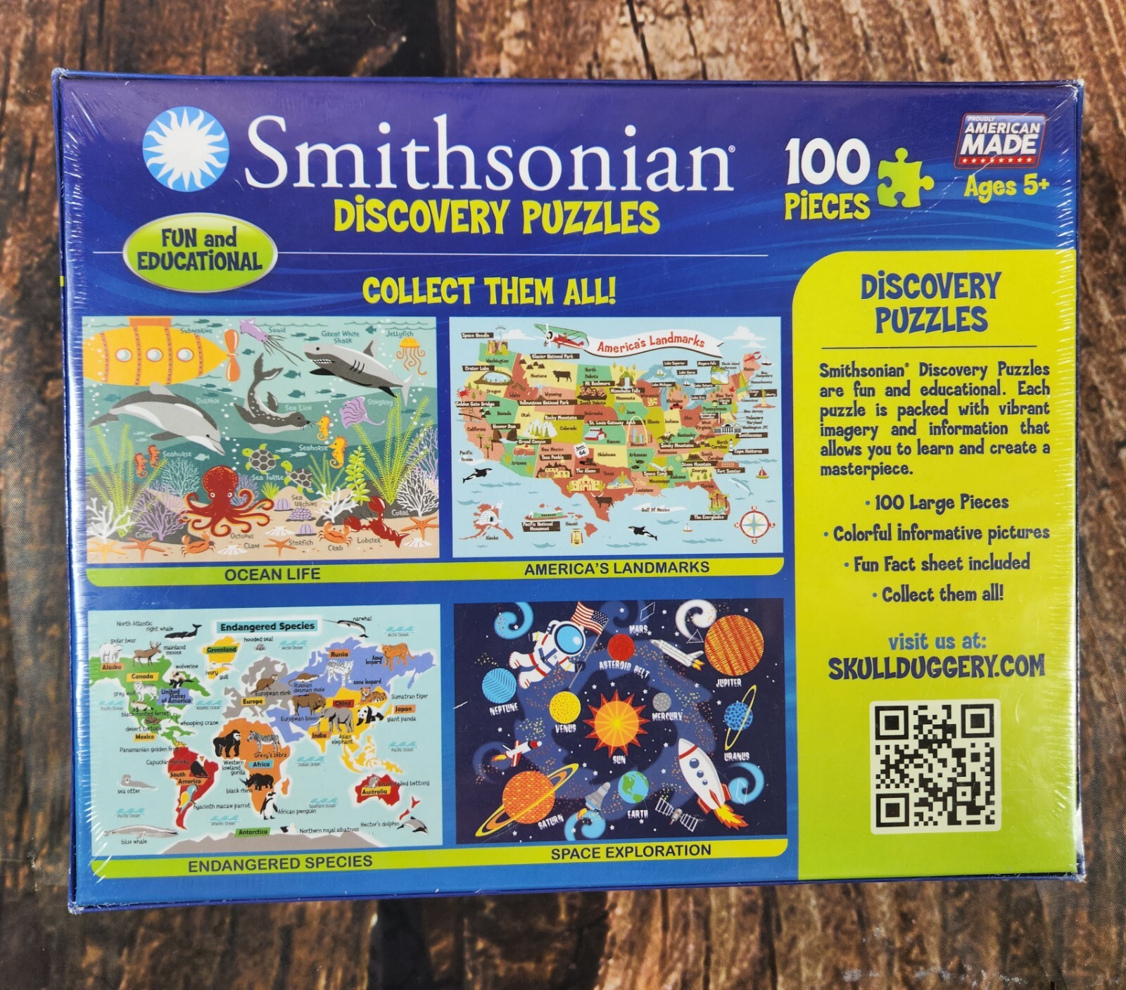 Smithsonian Endangered Species Discovery Puzzle New Sealed 100 Piece Kid Present