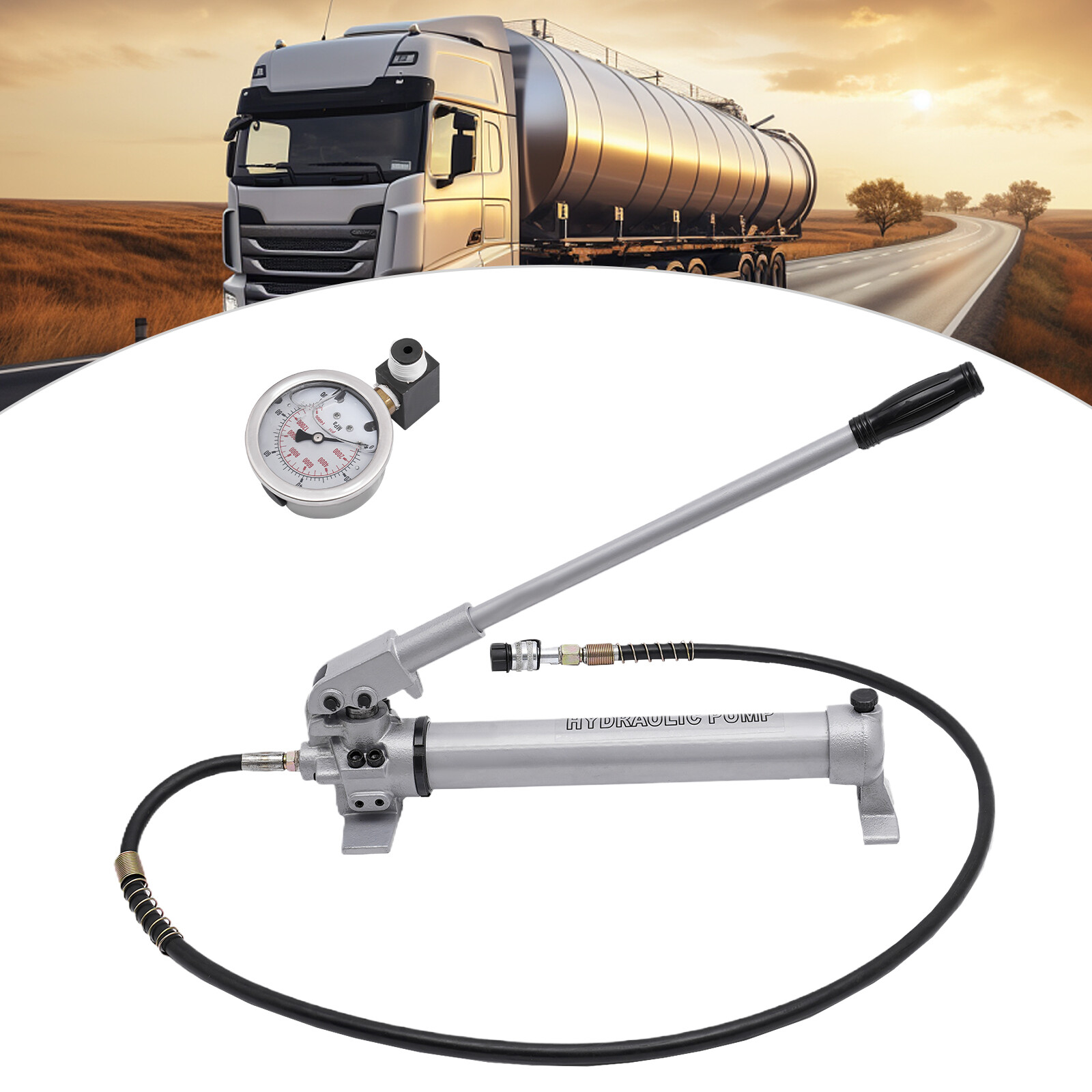 Manual Hydraulic Hand Pump | Hydraulic Hand Pump with Pressure Guage US STOCK