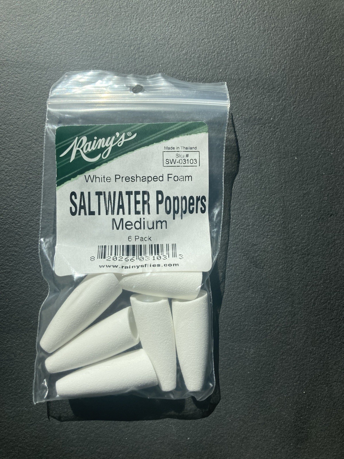 Rainey's Saltwater Poppers White Size Medium Pack of 6