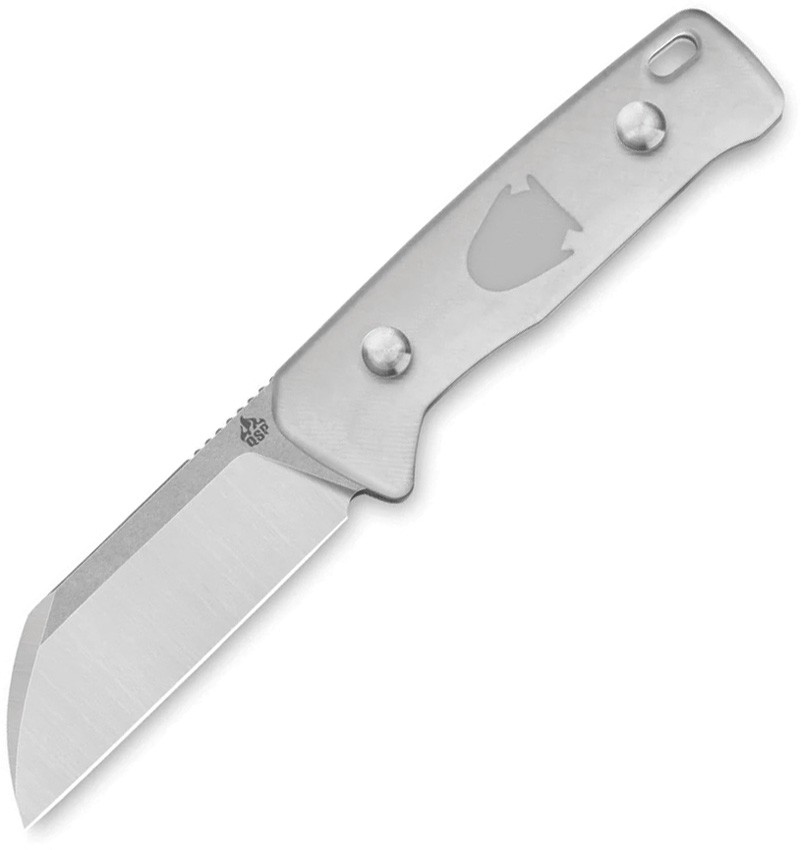 QSP Knife Baby Penguin Clear Acrylic 14C28N Fixed Blade Knife w/ Sheath 130BPA1