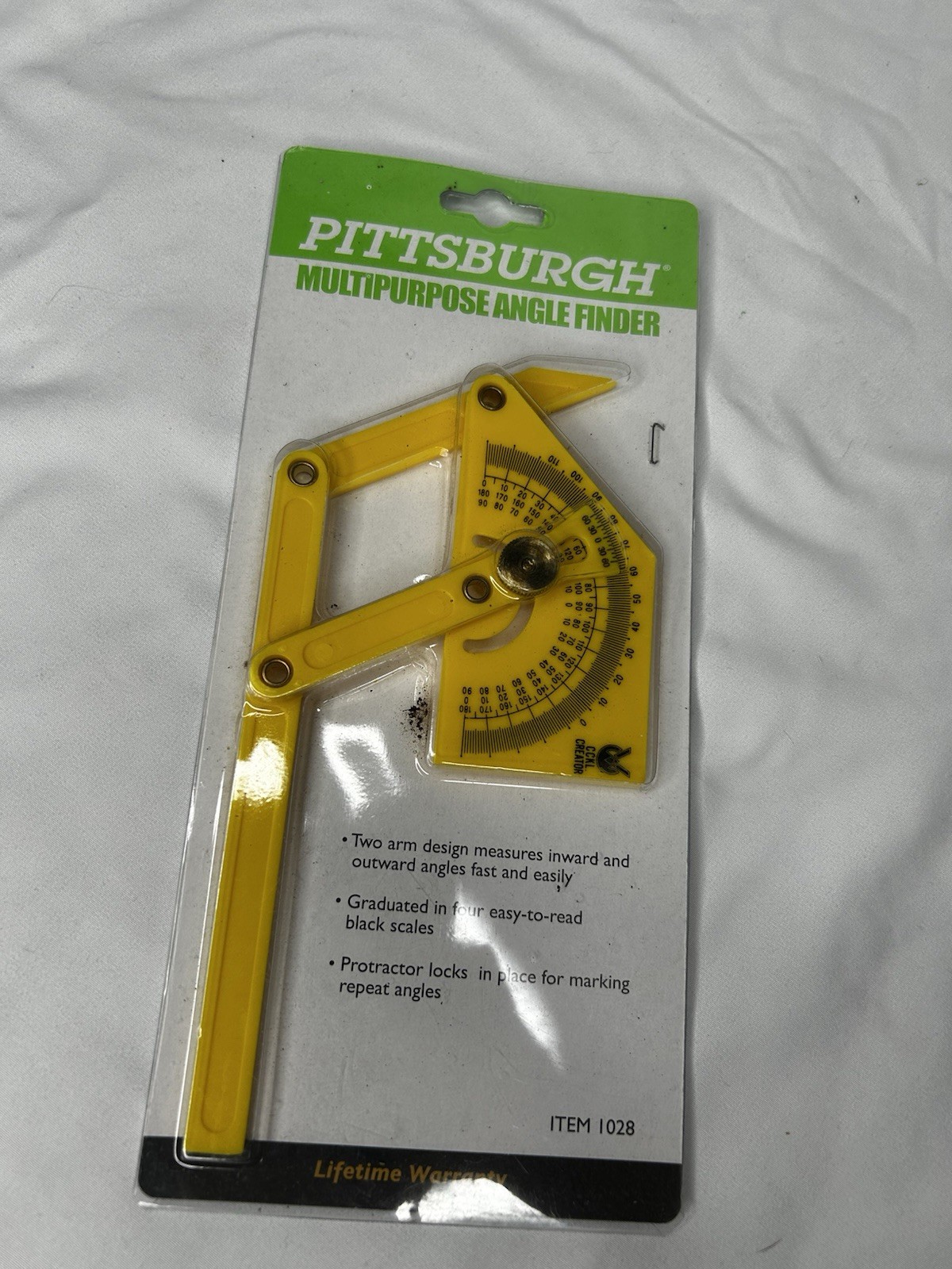Pittsburgh Plastic Protractor Angle Finder Yellow Multipurpose