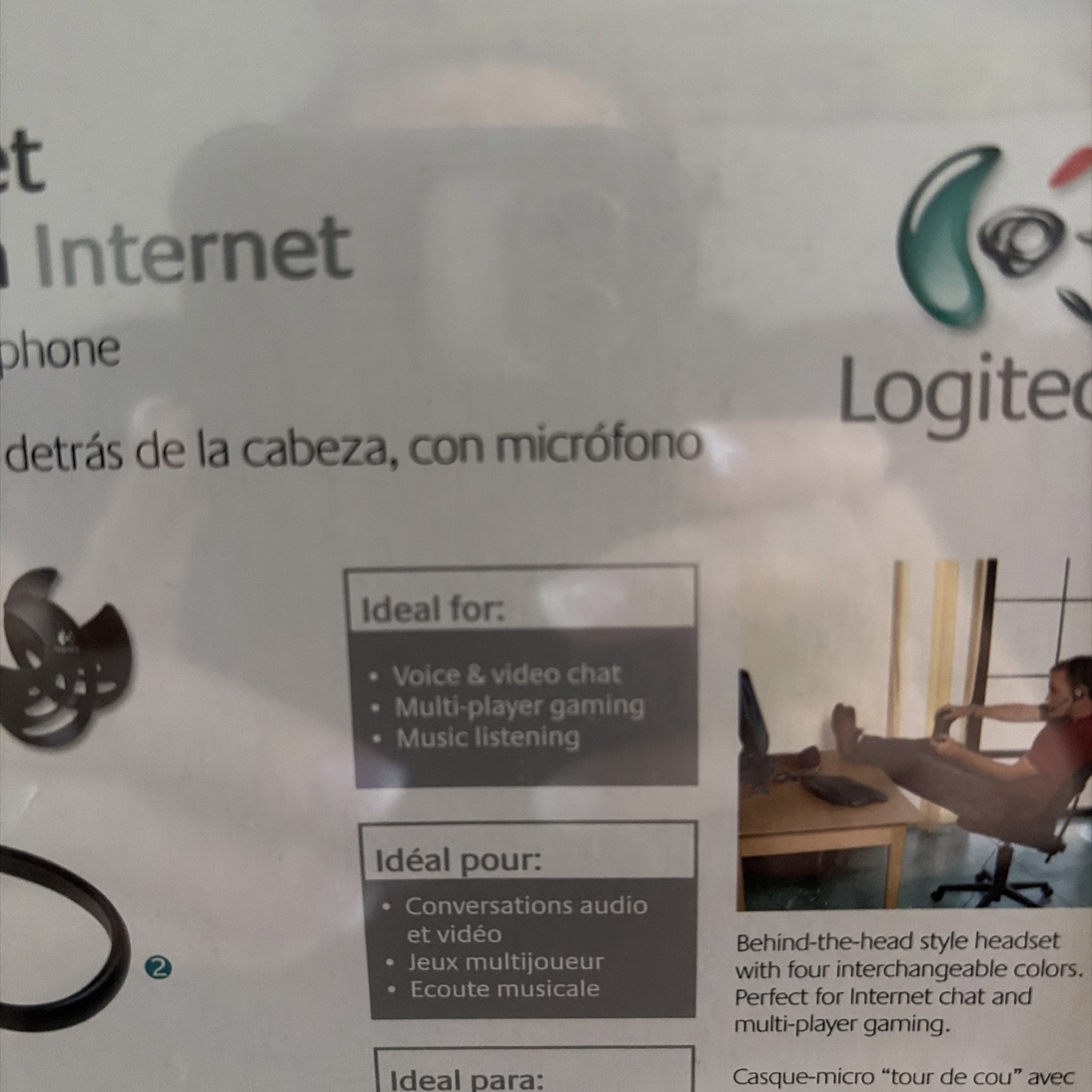Logitech Internet Chat Headset Behind the Head Multicolored Computer New Sealed