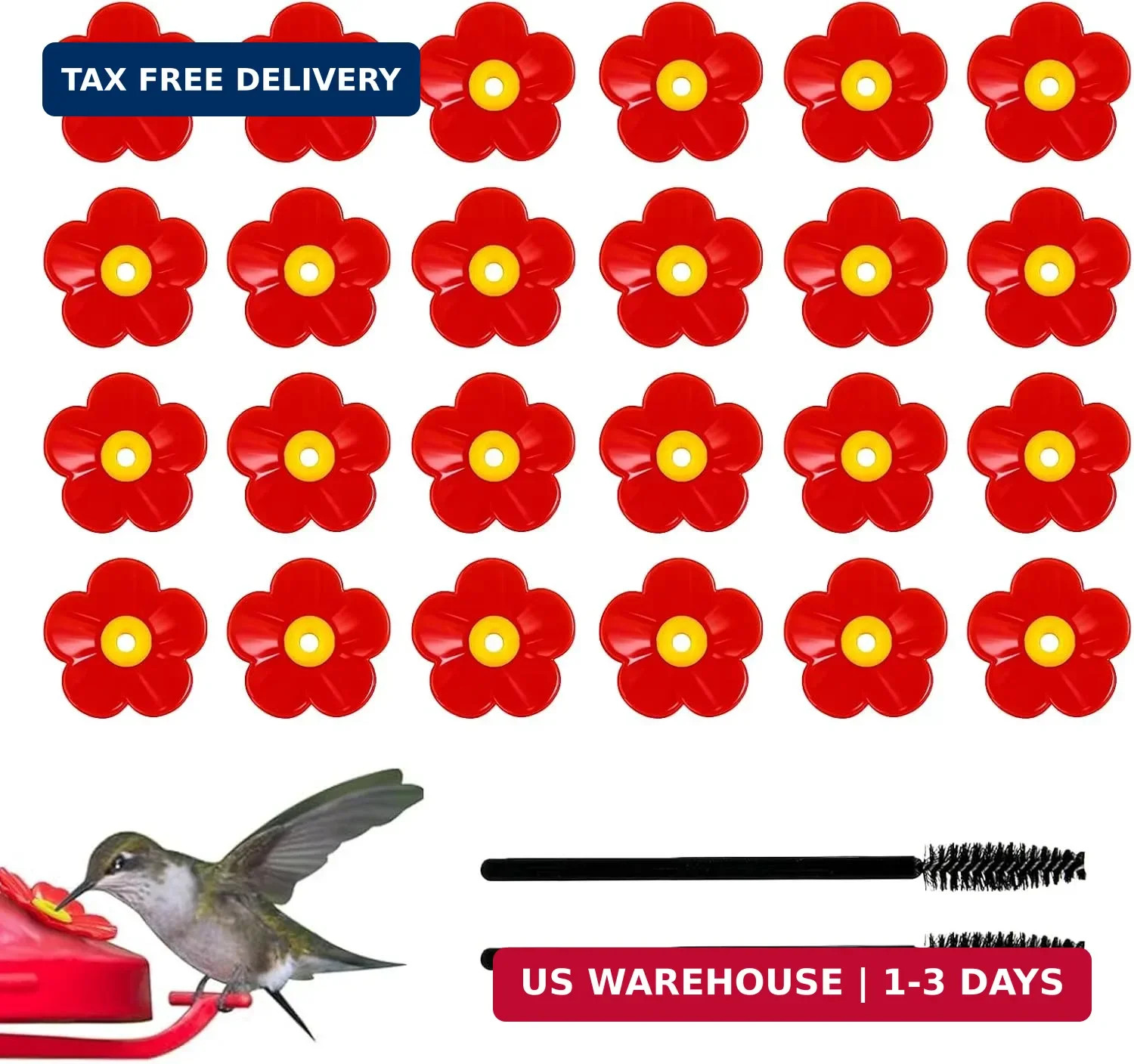 24pcs Hummingbird Feeder Replacement Flowers Hummingbird Feeder Replacement Part