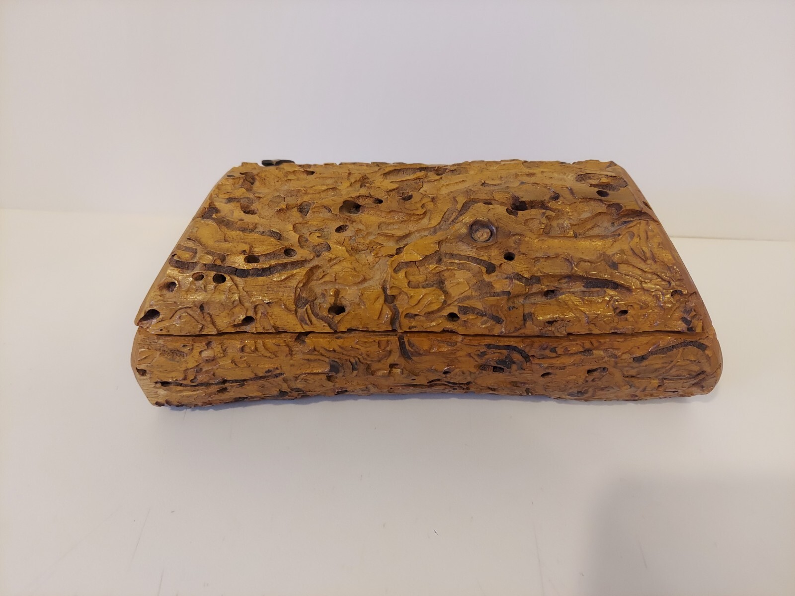 Unique Handmade Wormwood Trinket Box Hinged Lid