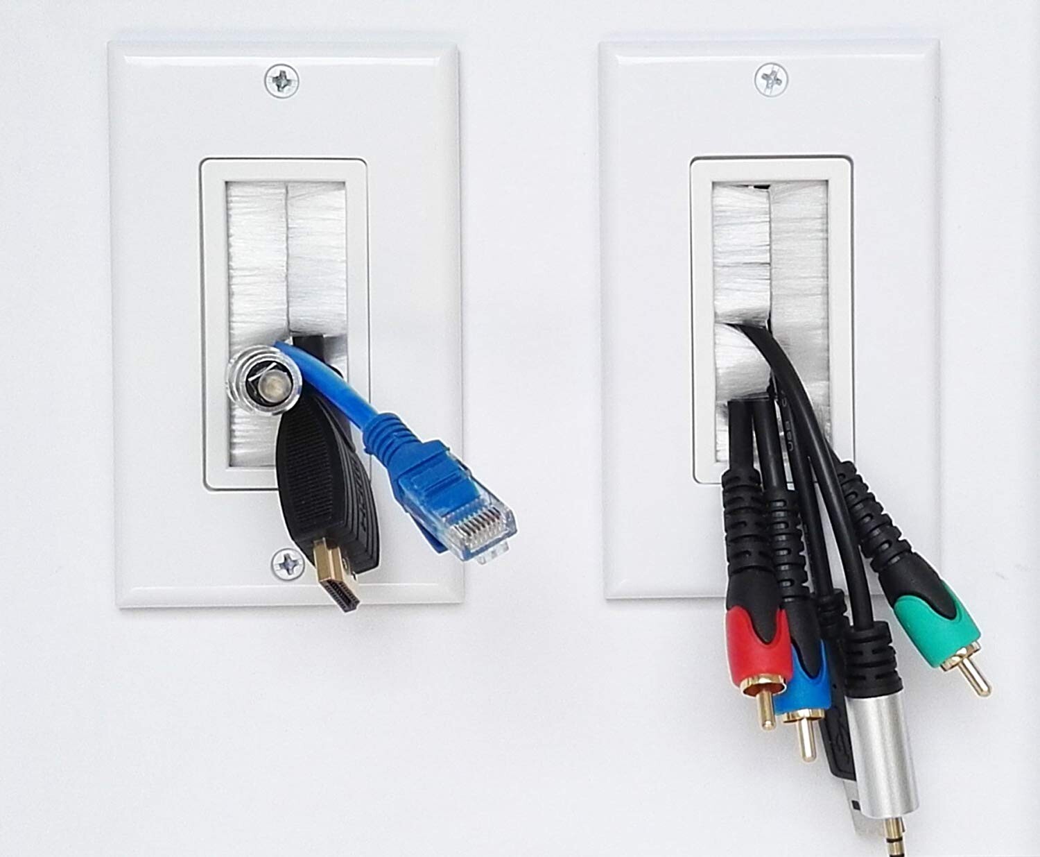 Brush Wall Plate 10 Pack Single Gang Wall Plate Cable Pass Through for Cables