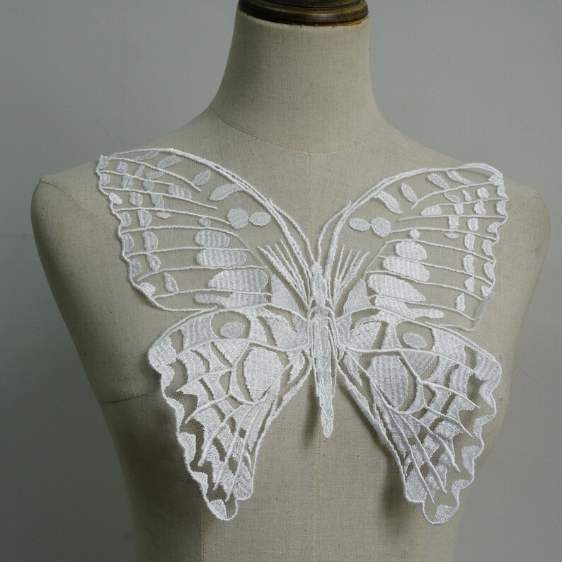 Venice Butterfly Neckline Lace Collar embroidery Butterfly collar in Off white