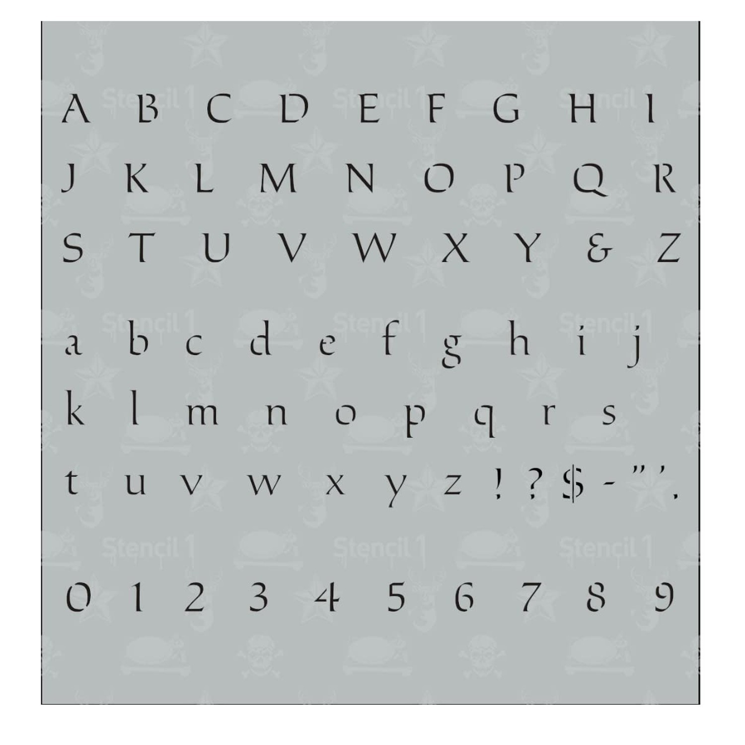 Serif Alphabet Stencil (5.75" x 6") - Reusable Premium Quality Mylar Stencils...