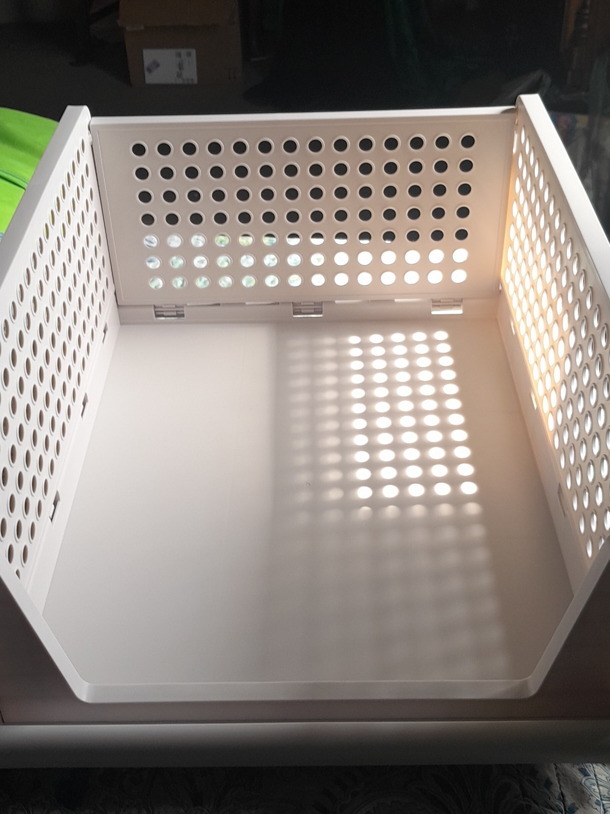Stackable Foldable Bins/baskets Lot Of 5 White New In Box