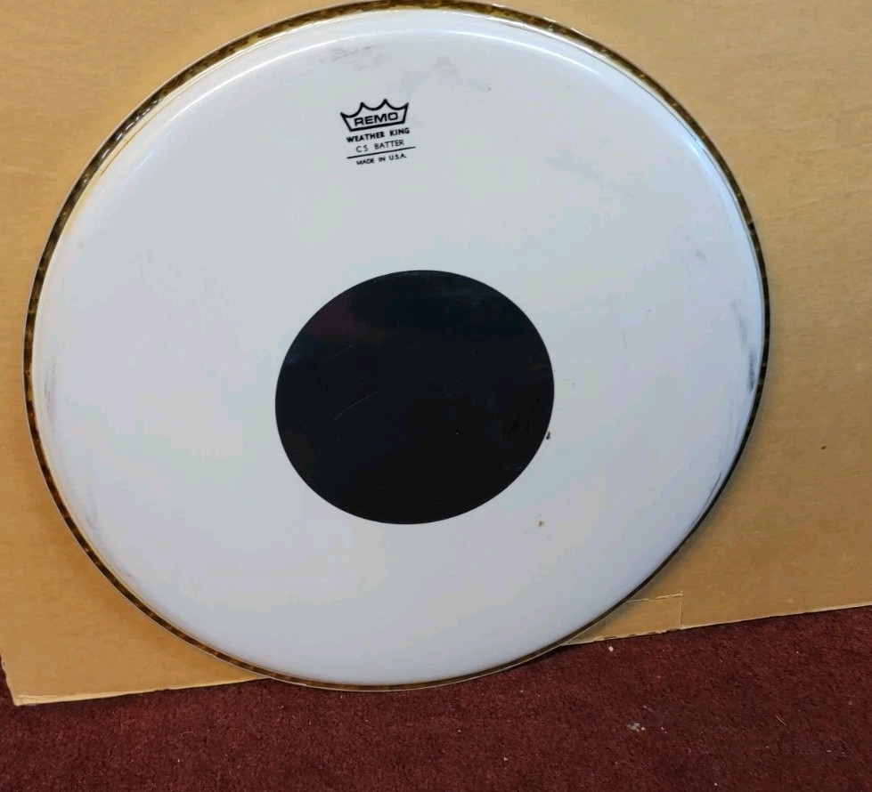 Remo Weather King C.S. Batter White Black Dot Drum Head  15 Inches New Old Stock