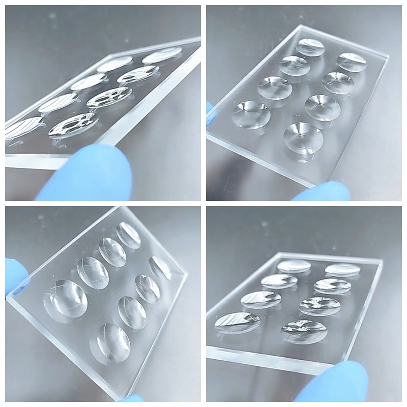 1PC 8Wells 5mm Thickness Circular Concave Cavity Optical Glass Microscope Slides