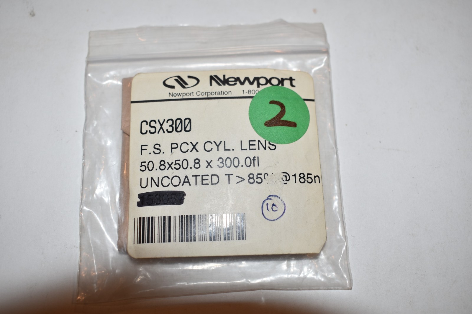 *JM* NEWPORT CSX300 FS PCX CYL LENS UNCOATED 50.8X50.8X300.0FL - NEW (CTE50)