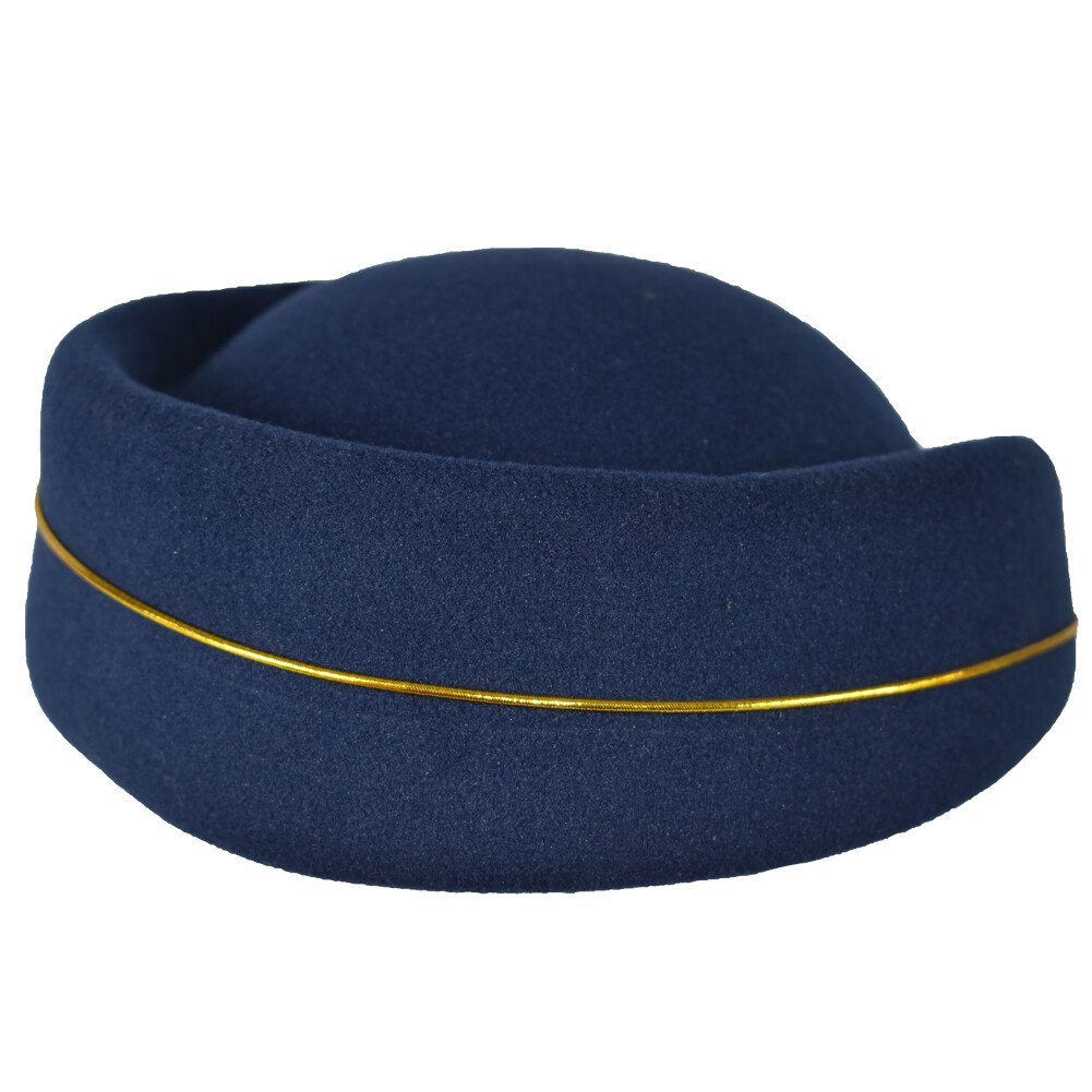 Airline Stewardess Flight Attendant Air Hostess Vintage Looking Hat Navy Blue