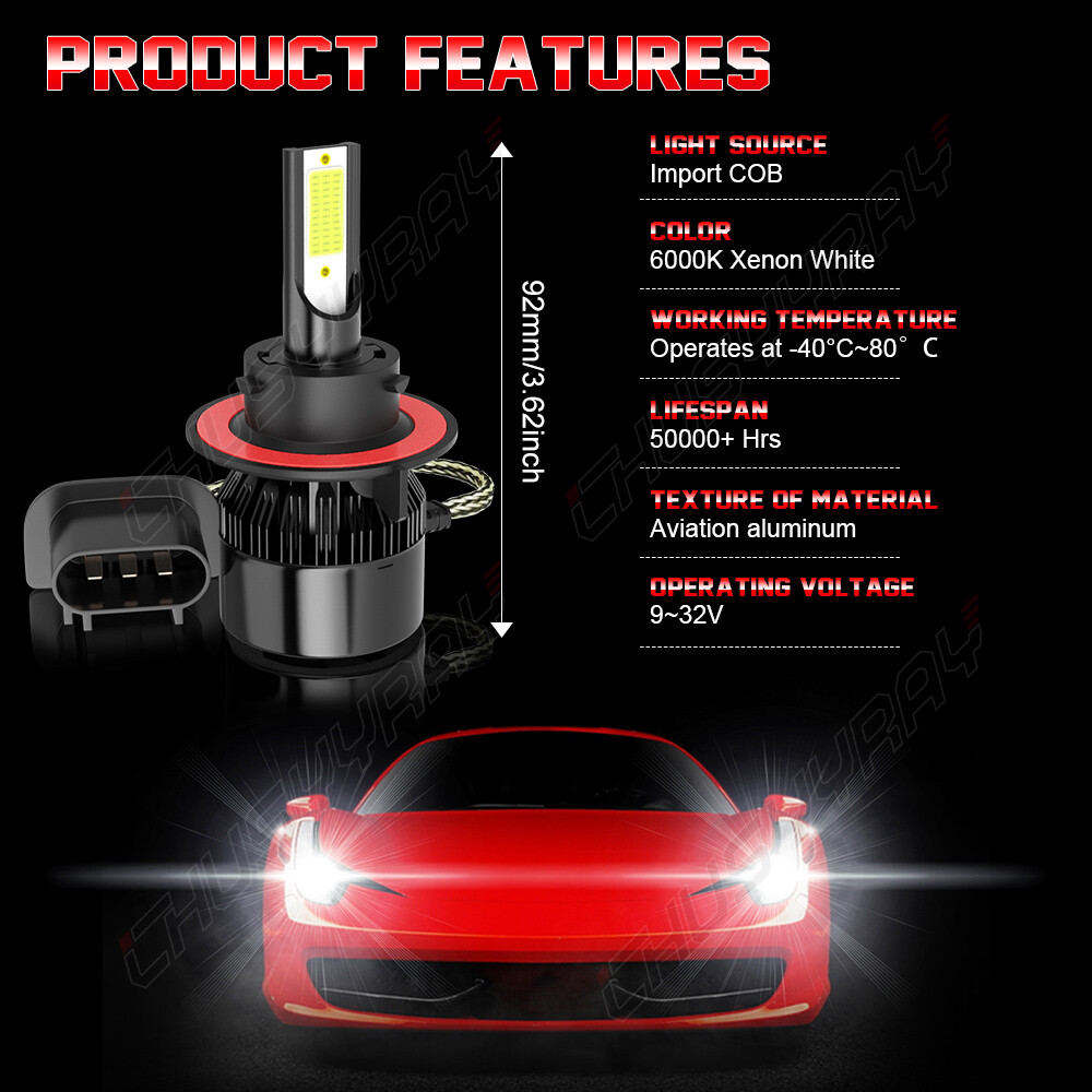 For Jeep Patriot 2010-2017 LED Headlight High Low Beam Fog Light Bulb Combo