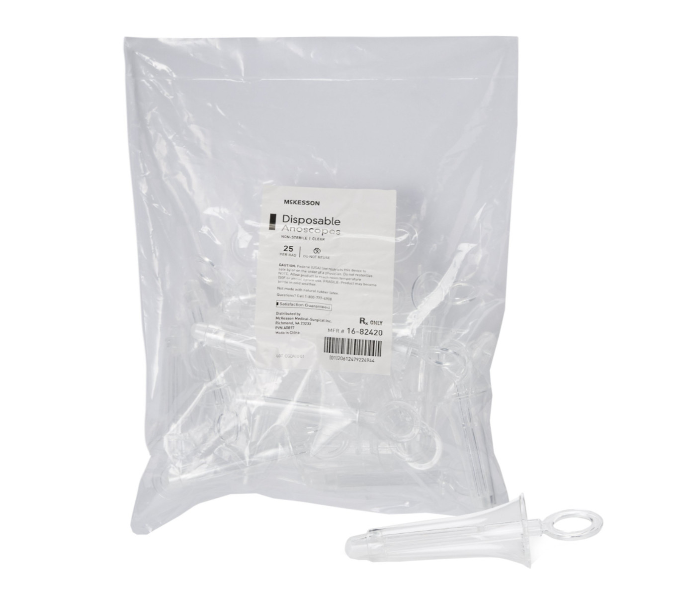 Anoscope Plastic 18mm Diameter Rotating Style Without Light Clear 100pk Mckesson