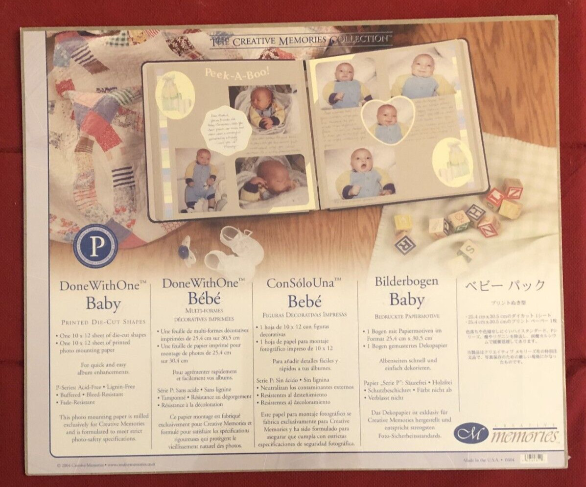 Creative Memories 10X12 DoneWithOne BABY Die-Cut Shapes & Photo Mounting Paper