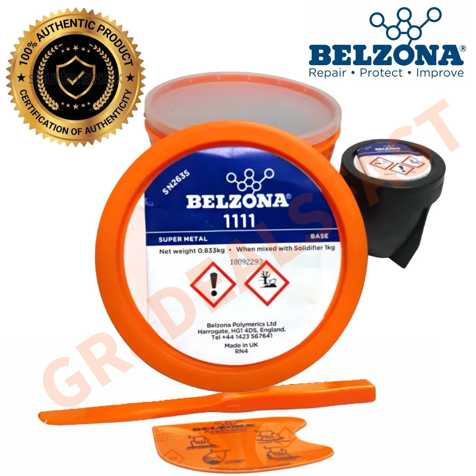 Belzona 1111 Super Metal Epoxy Repair Composite 2-Part Steel Filled Resin 1 KG