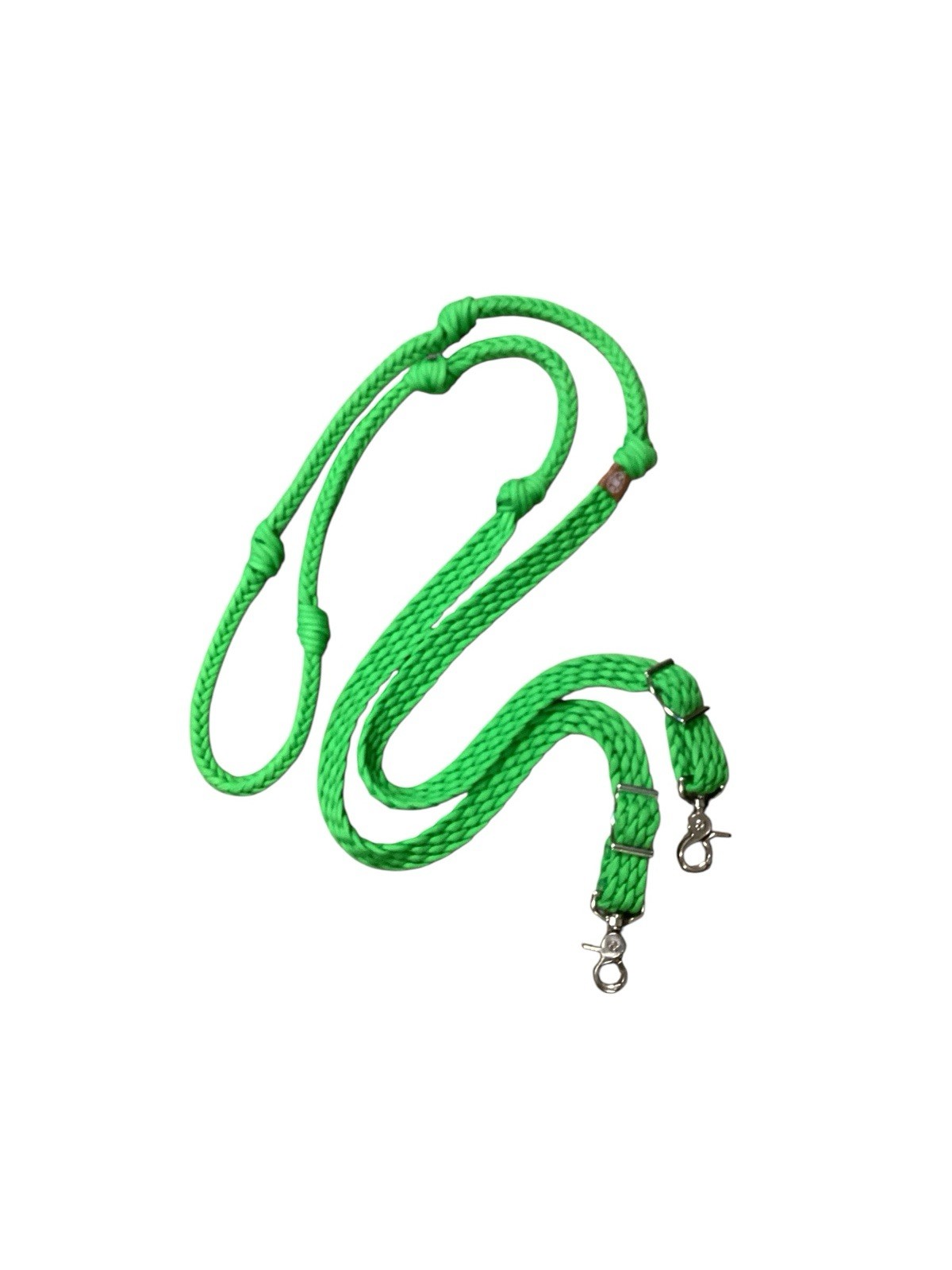 barrel reins with grip knots neon green quality hand braided from paracord