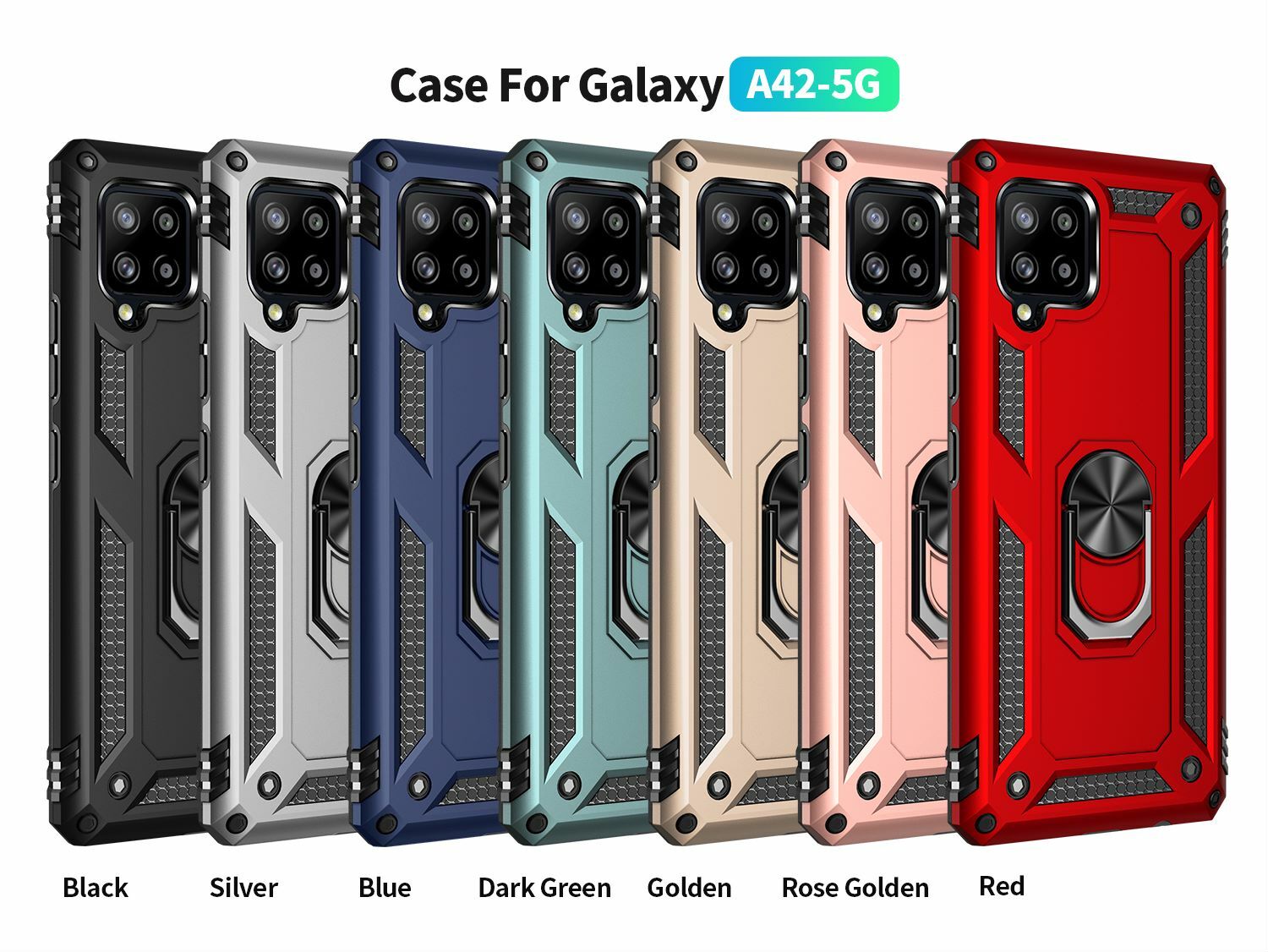 For Samsung Galaxy A42 5G Rugged Phone Case Shockproof Cover + Screen Protector
